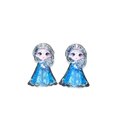 Queen Elsa Frozen Blue Glitter Dangle Earrings - white background charm view