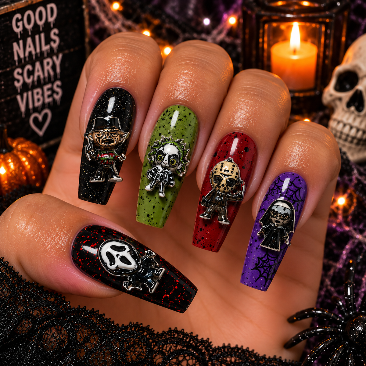 Halloween Horror Icons Nail Charm Set of 8