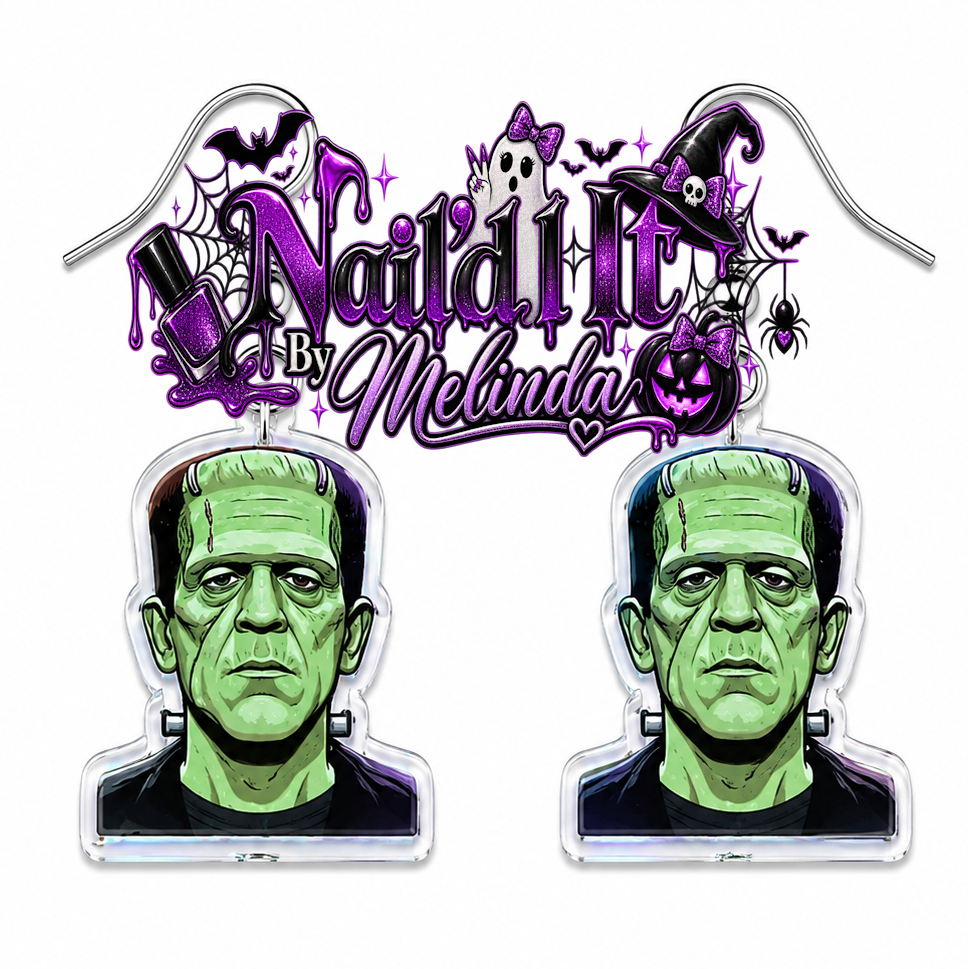 Frankenstein acrylic dangle earrings - Nail'd It By Melinda