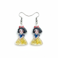 Snow White Gold Glitter Dangle Earrings - white background dangle shot