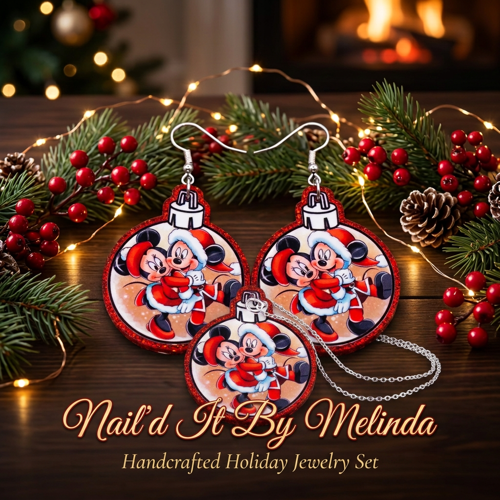 Mistletoe Mouse Holiday Jewelry Set