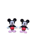 Mickey Mouse Black Glitter Dangle Earrings - stud view