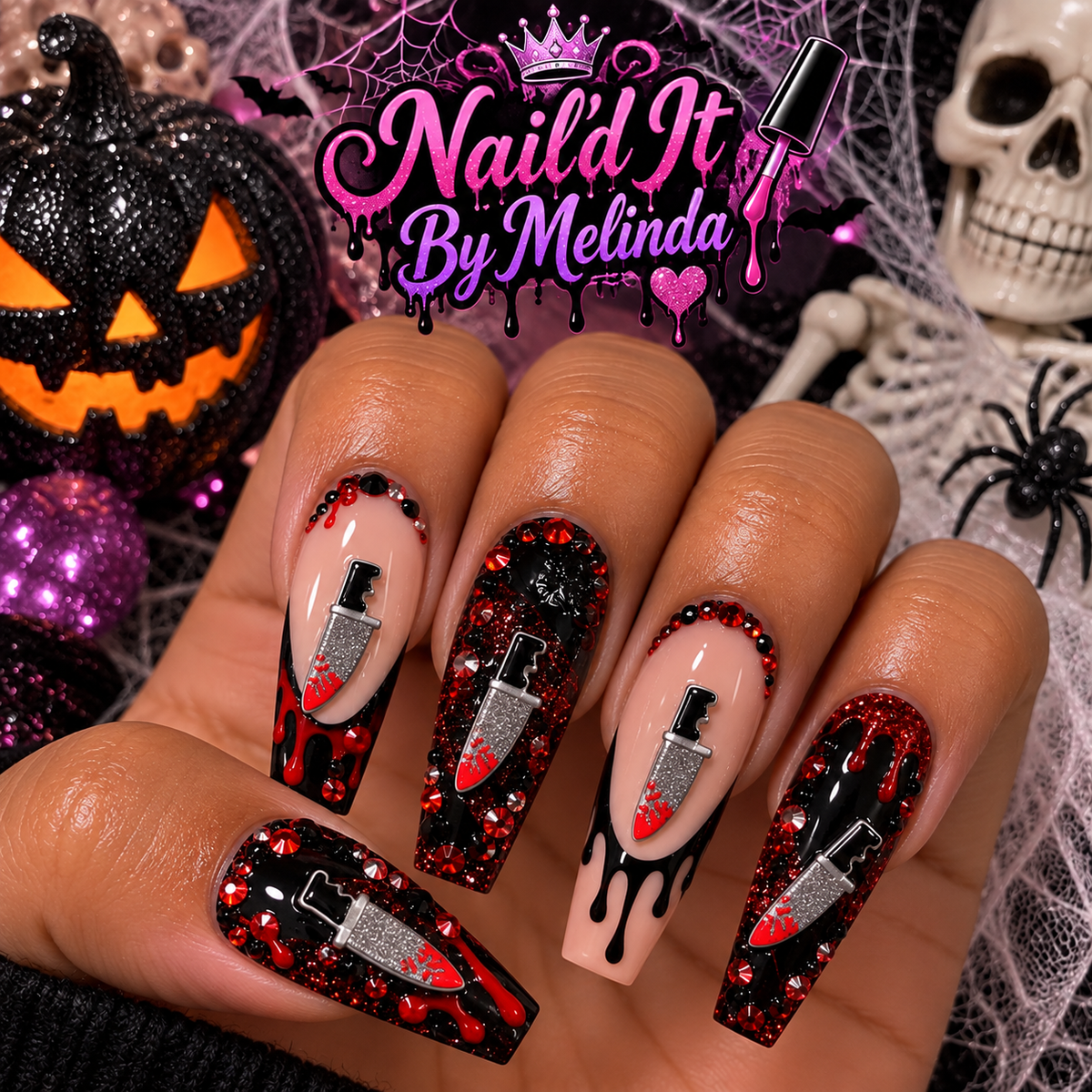 Killer Nails – Halloween Knife Nail Charms (16 pc)