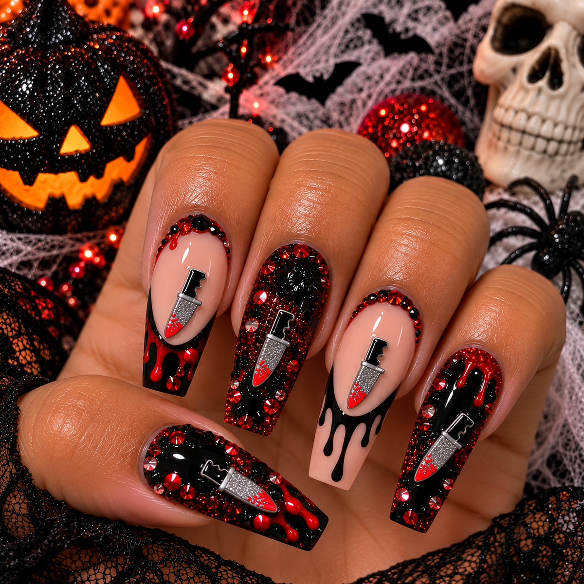 Killer Nails – Halloween Knife Nail Charms (16 pc)