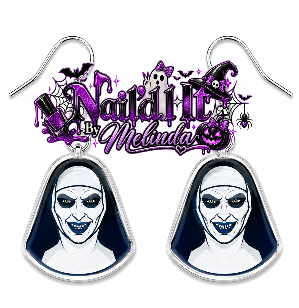 The Nun Valak acrylic dangle earrings - Nail'd It By Melinda