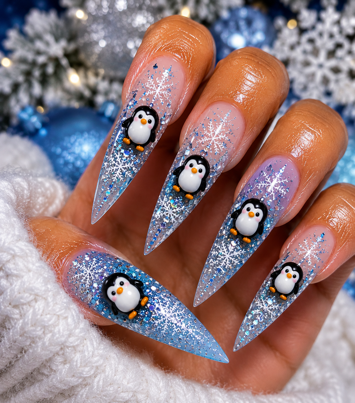 Penguin Chill – Winter 3D Nail Charms