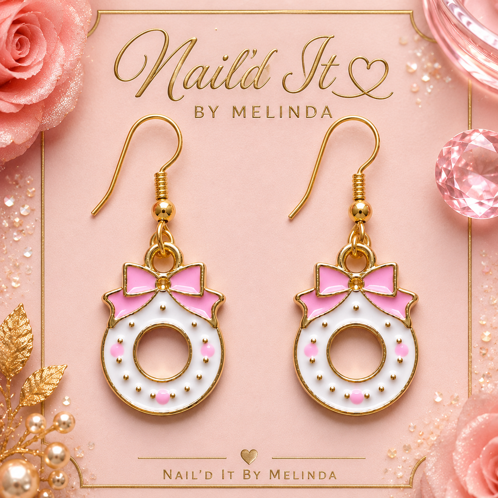 Pink Wreath with Bow Charm Earring & Necklace Set – Pink with a Purpose