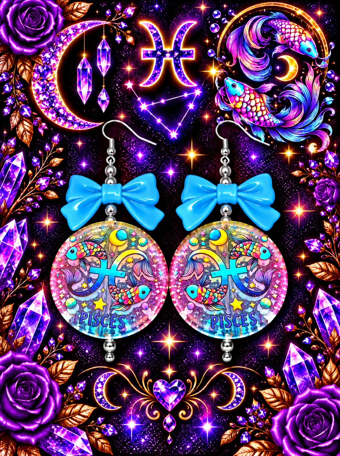 Written in the Stars – Zodiac Bow Earrings