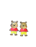 Winnie the Pooh Gold Glitter Dangle Earrings - stud view