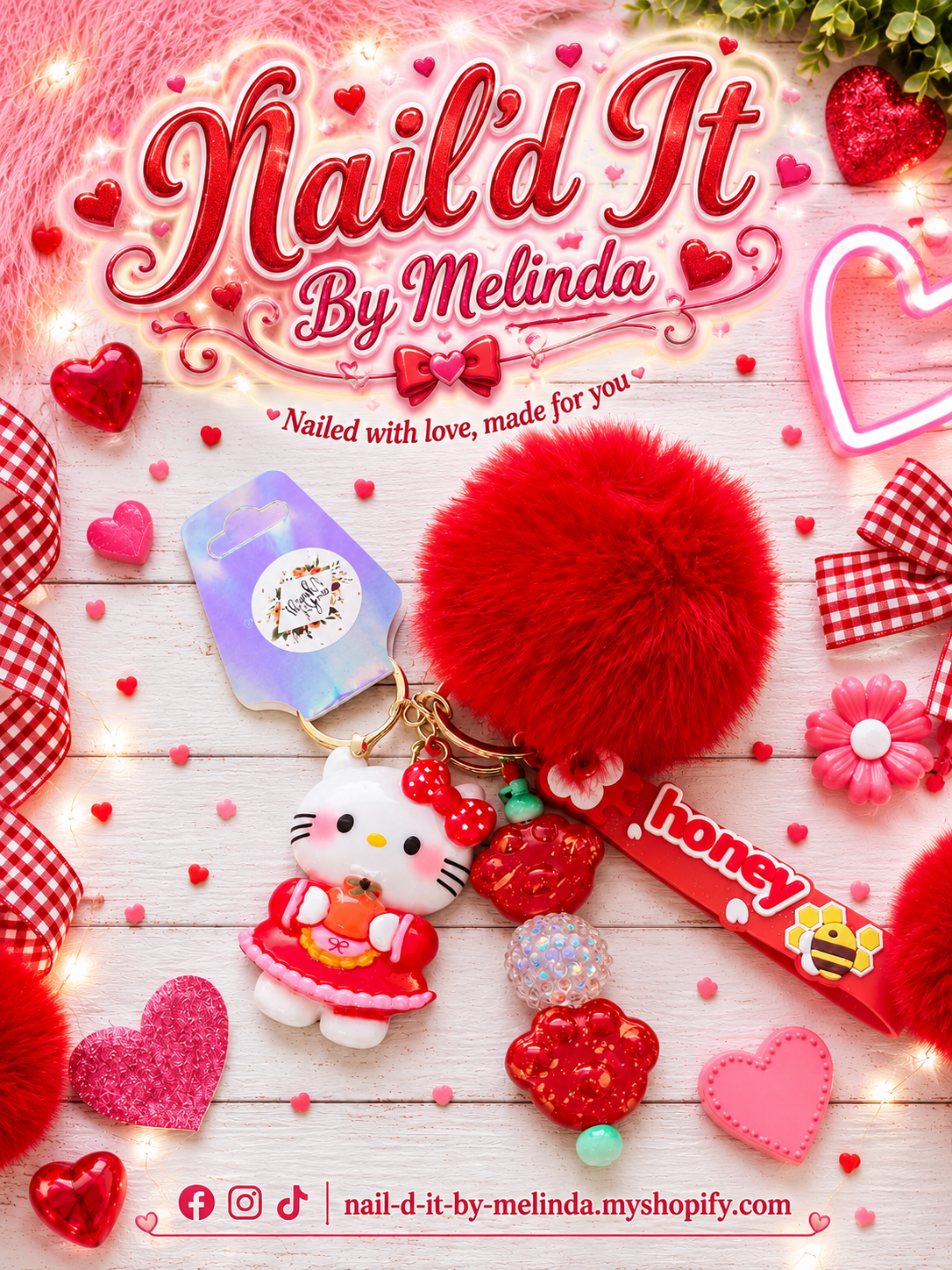 Hello Kitty Honey Keychain - Nail'd It By Melinda