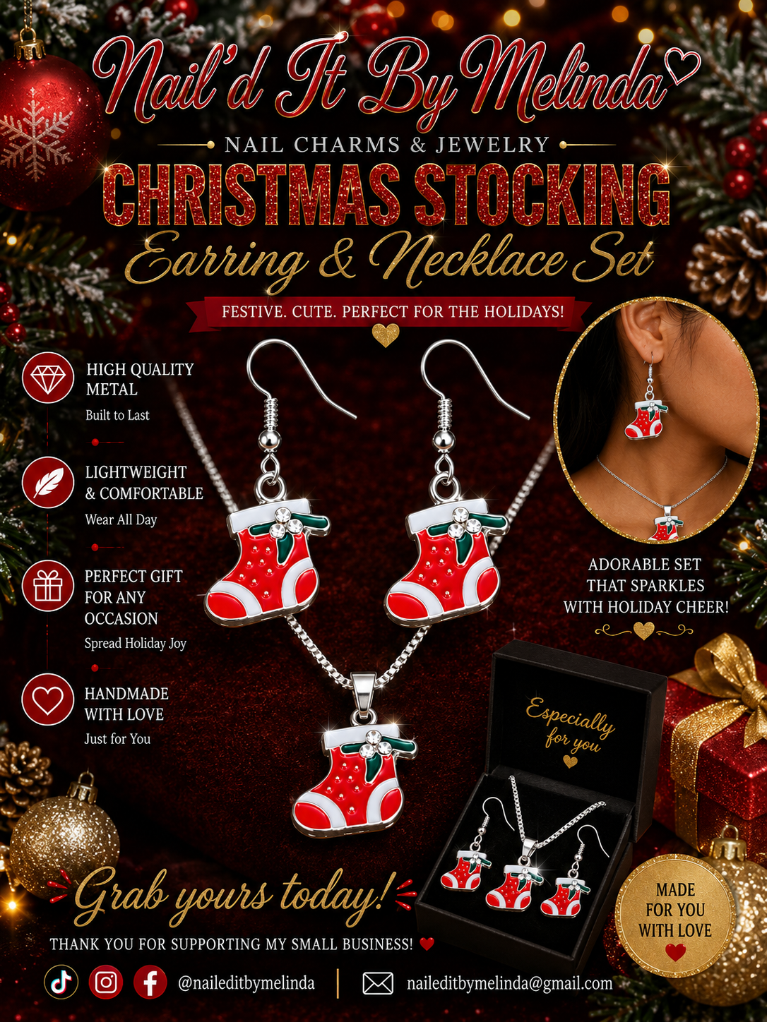 Stocking Full Jewelry Set – Christmas Holiday Jewelry Gift