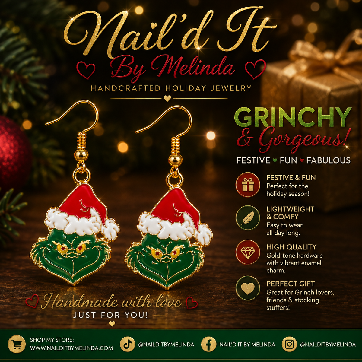 Christmas Attitude Dangle Earrings