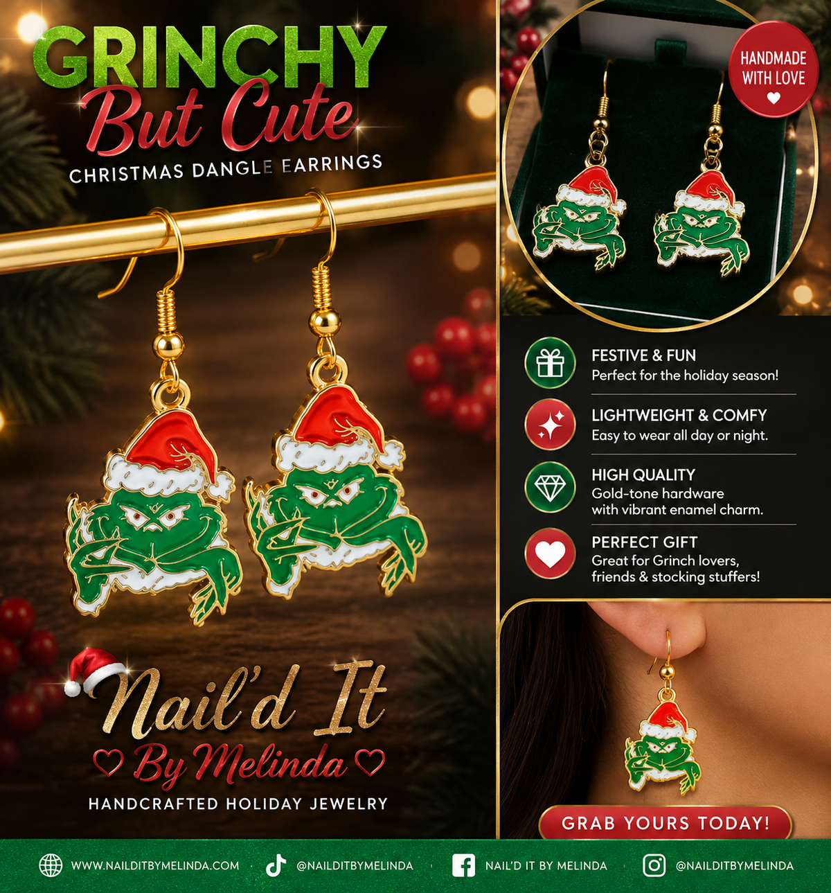 Holiday Trouble Dangle Earrings
