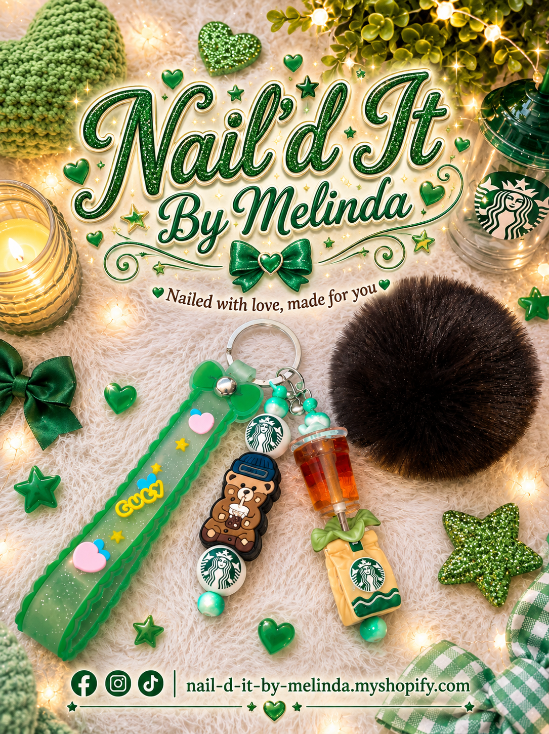 Starbucks Girlie Keychain - Nail'd It By Melinda