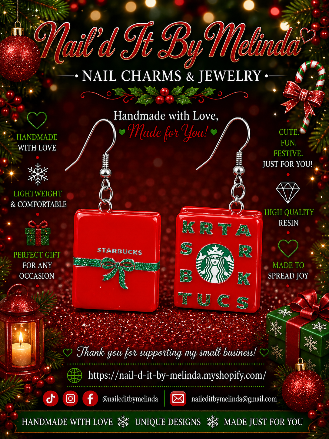 Holiday Coffee Gift Box Earrings